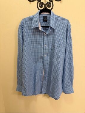 Tailorbyrd Light Blue Checked Men's Dress Shirt